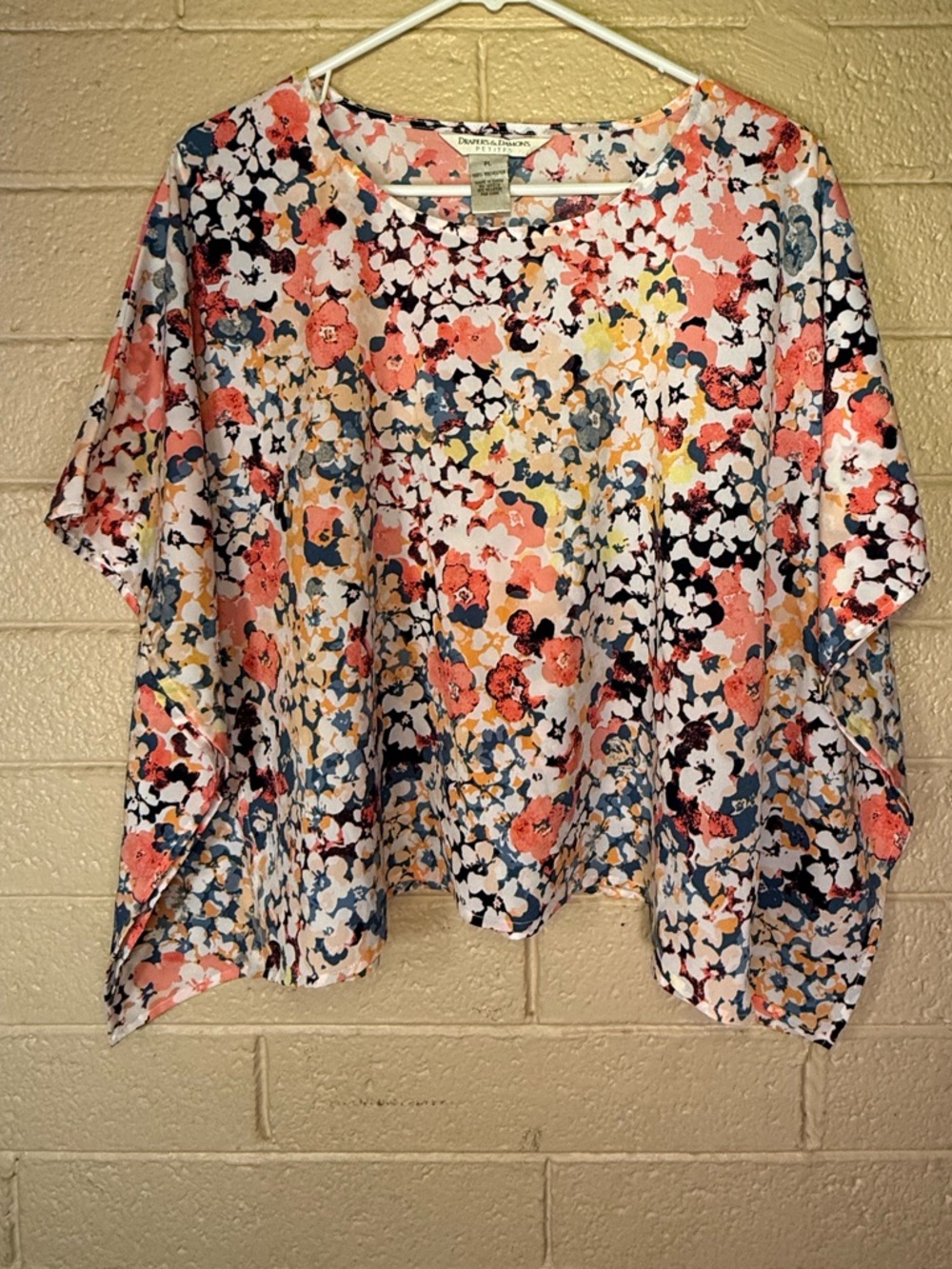 Floral Pattern Pink & Navy Women’s Relaxed Fit Top